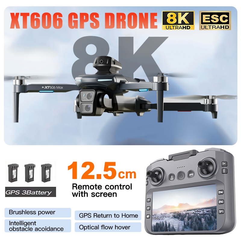 Drone Multispectral - XT606 MAX 3 battery Drone 4k